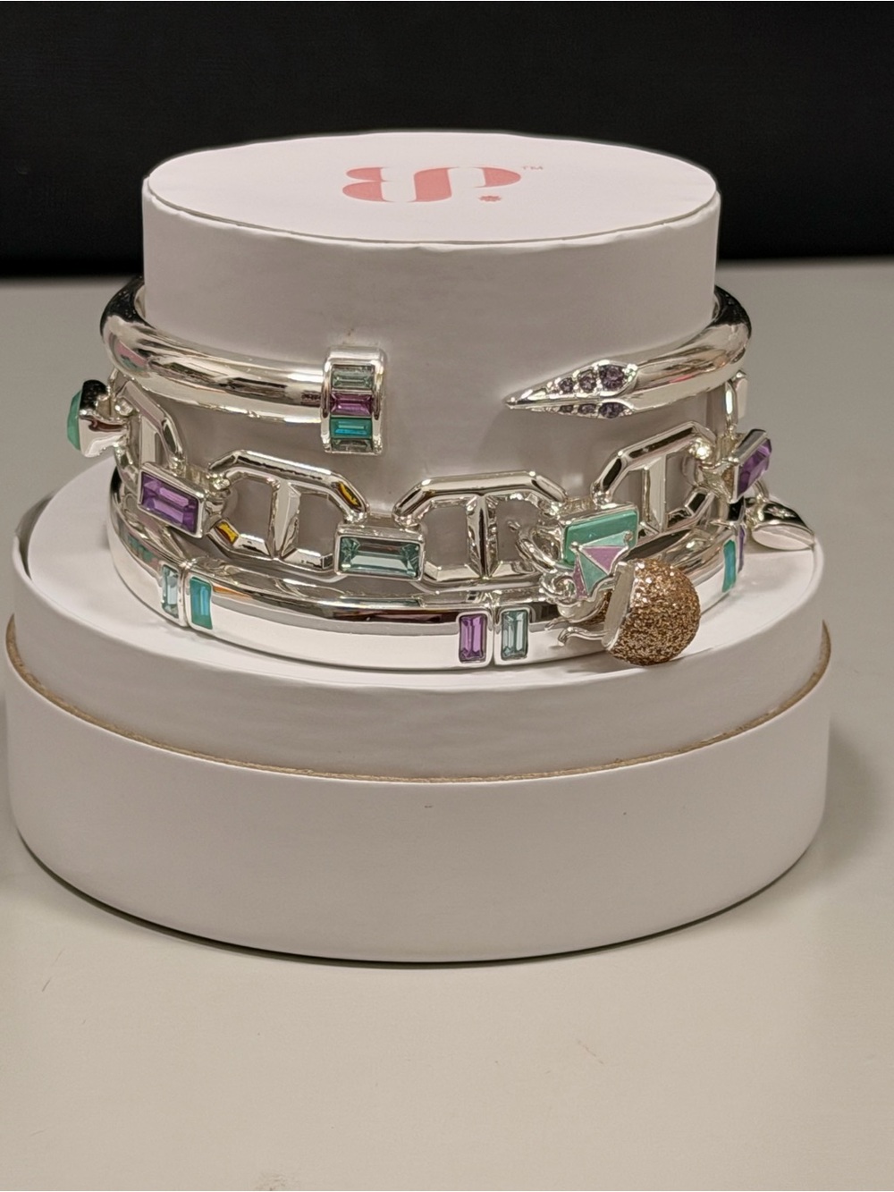 Bomb Party NWT! Gemstone Stackable Bracelet Set “Mint Mojito Moment”